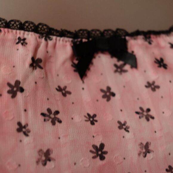 Forever 21 Pink and Black Lace Crop Lingerie Top Medium - Picture 3 of 10